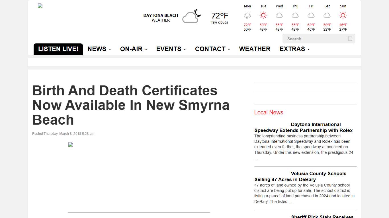 Birth And Death Certificates Now Available In New Smyrna Beach WNDB - News Daytona Beach
